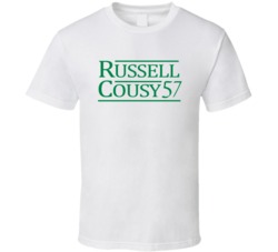 Bill Russell Bob Cousy 1957 Boston Basketball Sports Fan T Shirt Bill Russell Bob Cousy 1957 Boston Basketball Sports Fan T Shirt