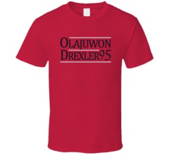 Hakeem Olajuwon Clyde Drexler 1995 Houston Basketball Fan T Shirt Hakeem Olajuwon Clyde Drexler 1995 Houston Basketball Fan T Shirt