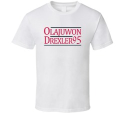 Hakeem Olajuwon Clyde Drexler 1995 Houston Basketball Sports Fan T Shi Hakeem Olajuwon Clyde Drexler 1995 Houston Basketball Sports Fan T Shi