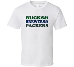 Wisconsin Basketball Baseball Football Sports Teams Mashup Fan T Shirt