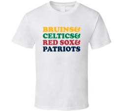 Boston Hockey Basketball Baseball Football Sports Teams Mashup Fan T S