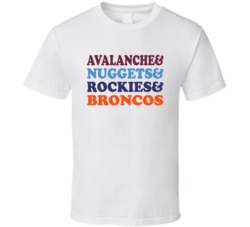 Colorado Hockey Basketball Baseball Football Sports Teams Mashup Fan T
