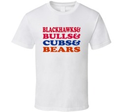 Chicago Hockey Basketball Baseball Football Sports Teams Mashup Fan T 