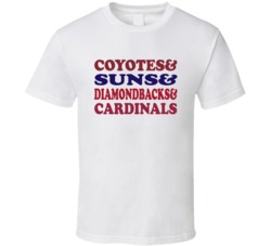 Arizona Hockey Basketball Baseball Football Sports Teams Mashup Fan T 