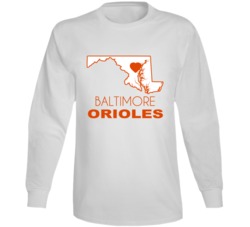 Baltimore Maryland Baseball Team State Love Fan Long Sleeve Baltimore Maryland Baseball Team State Love Fan Long Sleeve