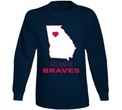 Atlanta Georgia Baseball Team State Love Fan Long Sleeve Atlanta Georgia Baseball Team State Love Fan Long Sleeve