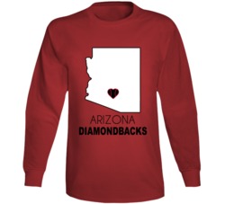 Phoenix Arizona Baseball Team State Love Fan Long Sleeve Phoenix Arizona Baseball Team State Love Fan Long Sleeve
