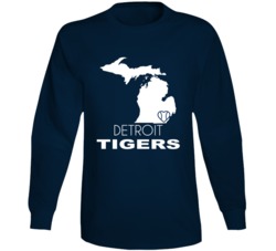 Detroit Michigan Baseball Team State Love Fan Long Sleeve Detroit Michigan Baseball Team State Love Fan Long Sleeve