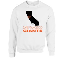San Francisco California Baseball Team State Love Fan Crewneck Sweatsh