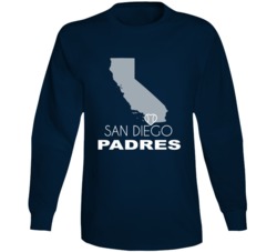 San Diego California Baseball Team State Love Fan Long Sleeve
