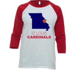 St Louis Missouri Baseball Team State Love Fan Raglan T Shirt