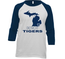 Detroit Michigan Baseball Team State Love Fan Raglan T Shirt