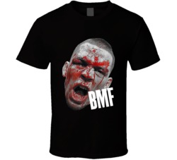 Nate Diaz Bmf Bloody Face Mixed Martial Artist Fight Fan T Shirt