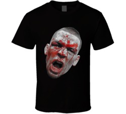 Nate Diaz Bloody Face Mixed Martial Artist Fight Fan T Shirt