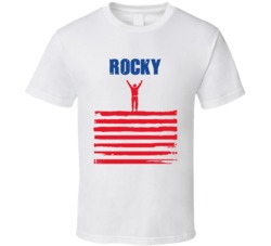 Rocky Sylvester Stalone Climbing Stairs Movie Fan T Shirt