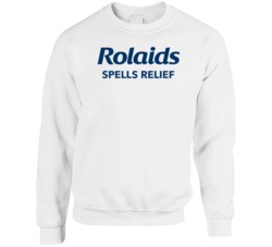 Rolaids Spells Relief Most Memorable Ad Slogan Crewneck Sweatshirt Rolaids Spells Relief Most Memorable Ad Slogan Crewneck Sweatshirt