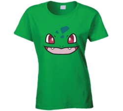 Bulbasaur Face Pokemon Fan Geek Gift Ladies T Shirt Bulbasaur Face Pokemon Fan Geek Gift Ladies T Shirt