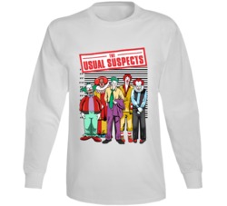 The Usual Suspects Movie Tv Clowns Funny Jail Lineup Fan Long Sleeve The Usual Suspects Movie Tv Clowns Funny Jail Lineup Fan Long Sleeve