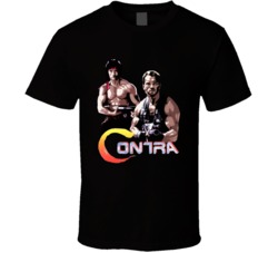 Contra Sylvester Stalone Arnold Swarzenegger Movie Fan T Shirt Contra Sylvester Stalone Arnold Swarzenegger Movie Fan T Shirt