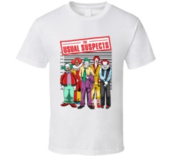The Usual Suspects Movie Tv Clowns Funny Jail Lineup Fan T Shirt The Usual Suspects Movie Tv Clowns Funny Jail Lineup Fan T Shirt