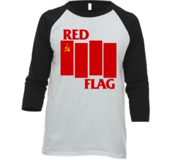 Red Flag Soviet Union Rock Band Logo Mashup Parody Fan Raglan T Shirt Red Flag Soviet Union Rock Band Logo Mashup Parody Fan Raglan T Shirt