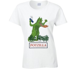 Potzilla Godzilla Smoking Weed Card Game Stoner Vintage Worn Look Ladi Potzilla Godzilla Smoking Weed Card Game Stoner Vintage Worn Look Ladi