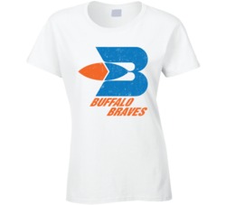 Buffalo Braves Basketball Retro Throwback Logo Worn Look Fan Ladies T 