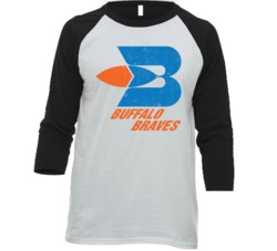 Buffalo Braves Basketball Retro Throwback Logo Worn Look Fan Raglan T 