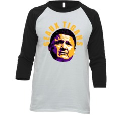 Geaux Tigahs Ed Orgeron Lsu Football Coach Fan Raglan T Shirt Geaux Tigahs Ed Orgeron Lsu Football Coach Fan Raglan T Shirt
