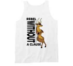 Rebel Without A Clause Cool Reindeer Funny Christmas Tanktop Rebel Without A Clause Cool Reindeer Funny Christmas Tanktop