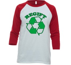 Regift Funny Recycle Reuse Parody Christmas Raglan T Shirt Regift Funny Recycle Reuse Parody Christmas Raglan T Shirt