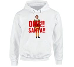 Omg Santa Excited Elf Popular Christmas Movie Hoodie Omg Santa Excited Elf Popular Christmas Movie Hoodie