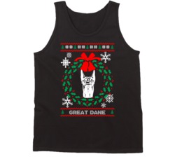 Great Dane Christmas Wreath Dog Lovers Ugly Christmas Tanktop Great Dane Christmas Wreath Dog Lovers Ugly Christmas Tanktop