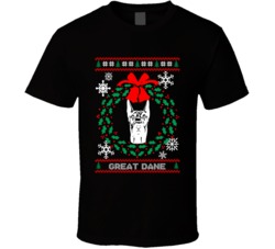 Great Dane Christmas Wreath Dog Lovers Ugly Christmas T Shirt Great Dane Christmas Wreath Dog Lovers Ugly Christmas T Shirt