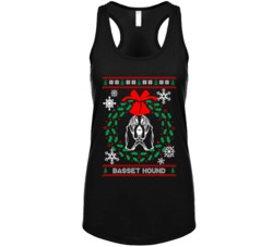 Basset Hound Christmas Wreath Dog Lovers Ugly Christmas Womens Tanktop Basset Hound Christmas Wreath Dog Lovers Ugly Christmas Womens Tanktop