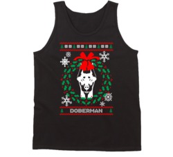 Doberman Christmas Wreath Dog Lovers Ugly Christmas Tanktop Doberman Christmas Wreath Dog Lovers Ugly Christmas Tanktop