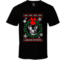 Labrador Retriever Christmas Wreath Dog Lovers Ugly Christmas T Shirt Labrador Retriever Christmas Wreath Dog Lovers Ugly Christmas T Shirt