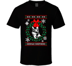 German Shepherd Christmas Wreath Dog Lovers Ugly Christmas T Shirt German Shepherd Christmas Wreath Dog Lovers Ugly Christmas T Shirt