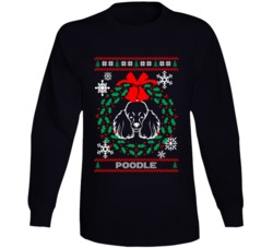 Poodle Christmas Wreath Dog Lovers Ugly Christmas Long Sleeve Poodle Christmas Wreath Dog Lovers Ugly Christmas Long Sleeve