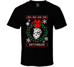 Rottweiler Christmas Wreath Dog Lovers Ugly Christmas T Shirt Rottweiler Christmas Wreath Dog Lovers Ugly Christmas T Shirt