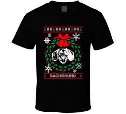 Dachshund Christmas Wreath Dog Lovers Ugly Christmas T Shirt Dachshund Christmas Wreath Dog Lovers Ugly Christmas T Shirt