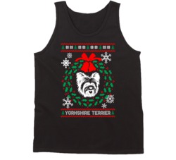 Yorkshire Terrier Christmas Wreath Dog Lovers Ugly Christmas Tanktop Yorkshire Terrier Christmas Wreath Dog Lovers Ugly Christmas Tanktop