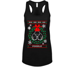 Poodle Christmas Wreath Dog Lovers Ugly Christmas Womens Tanktop Poodle Christmas Wreath Dog Lovers Ugly Christmas Womens Tanktop