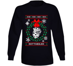 Rottweiler Christmas Wreath Dog Lovers Ugly Christmas Long Sleeve Rottweiler Christmas Wreath Dog Lovers Ugly Christmas Long Sleeve