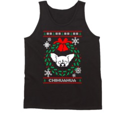 Chihuahua Christmas Wreath Dog Lovers Ugly Christmas Tanktop Chihuahua Christmas Wreath Dog Lovers Ugly Christmas Tanktop