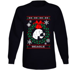 Beagle Christmas Wreath Dog Lovers Ugly Christmas Long Sleeve Beagle Christmas Wreath Dog Lovers Ugly Christmas Long Sleeve