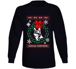 German Shepherd Christmas Wreath Dog Lovers Ugly Christmas Long Sleeve German Shepherd Christmas Wreath Dog Lovers Ugly Christmas Long Sleeve