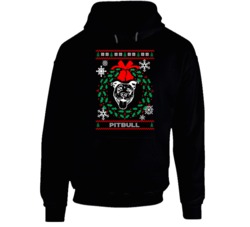 Pitbull Christmas Wreath Dog Lovers Ugly Christmas Hoodie Pitbull Christmas Wreath Dog Lovers Ugly Christmas Hoodie