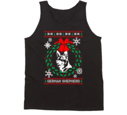 German Shepherd Christmas Wreath Dog Lovers Ugly Christmas Tanktop German Shepherd Christmas Wreath Dog Lovers Ugly Christmas Tanktop