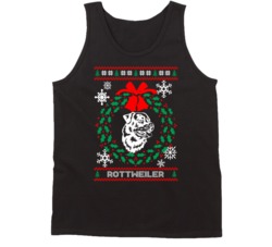 Rottweiler Christmas Wreath Dog Lovers Ugly Christmas Tanktop Rottweiler Christmas Wreath Dog Lovers Ugly Christmas Tanktop